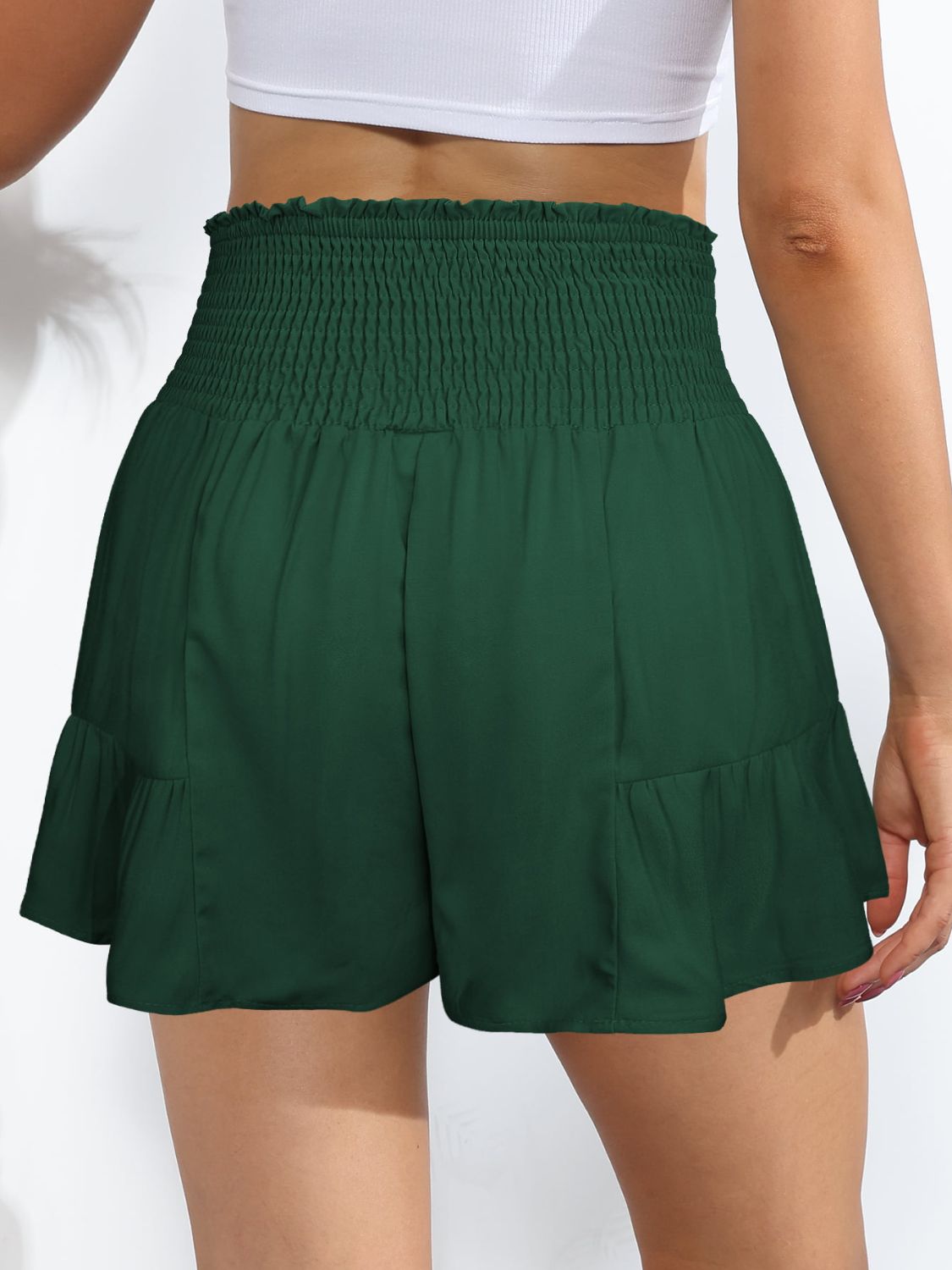 Honeybee Mumford's Smocked Tie-Front High-Rise Shorts