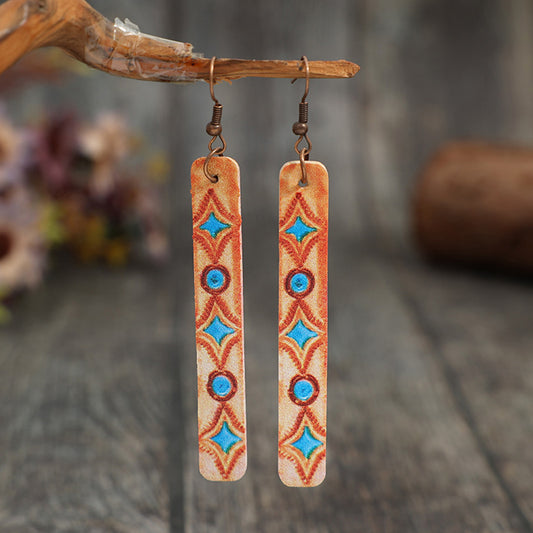 honeybee Mumford's Geometric Leather Bar Earrings