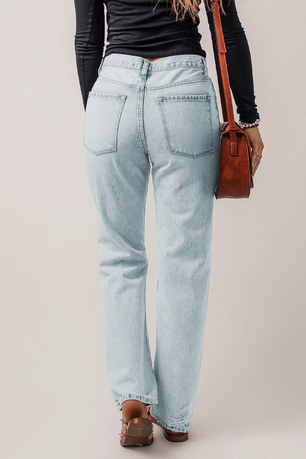 Honeybee Mumford's Distressed Buttoned Jeans with Pockets