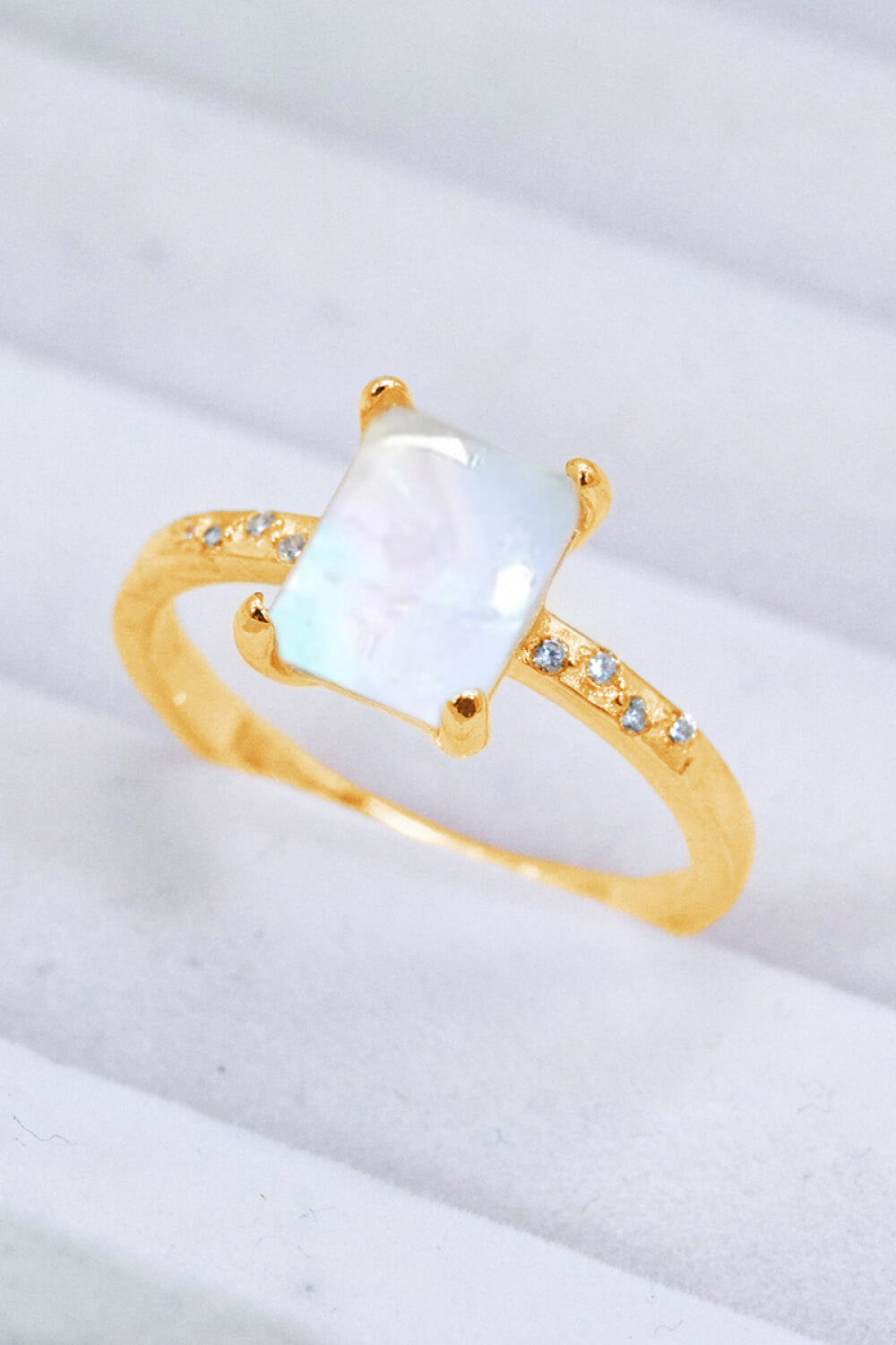 Honeybee Mumford's Square Moonstone Ring