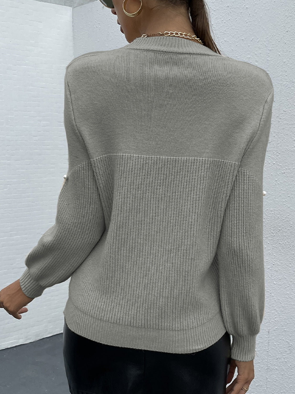 Honeybee Mumford's Pearl Detail Round Neck Sweater