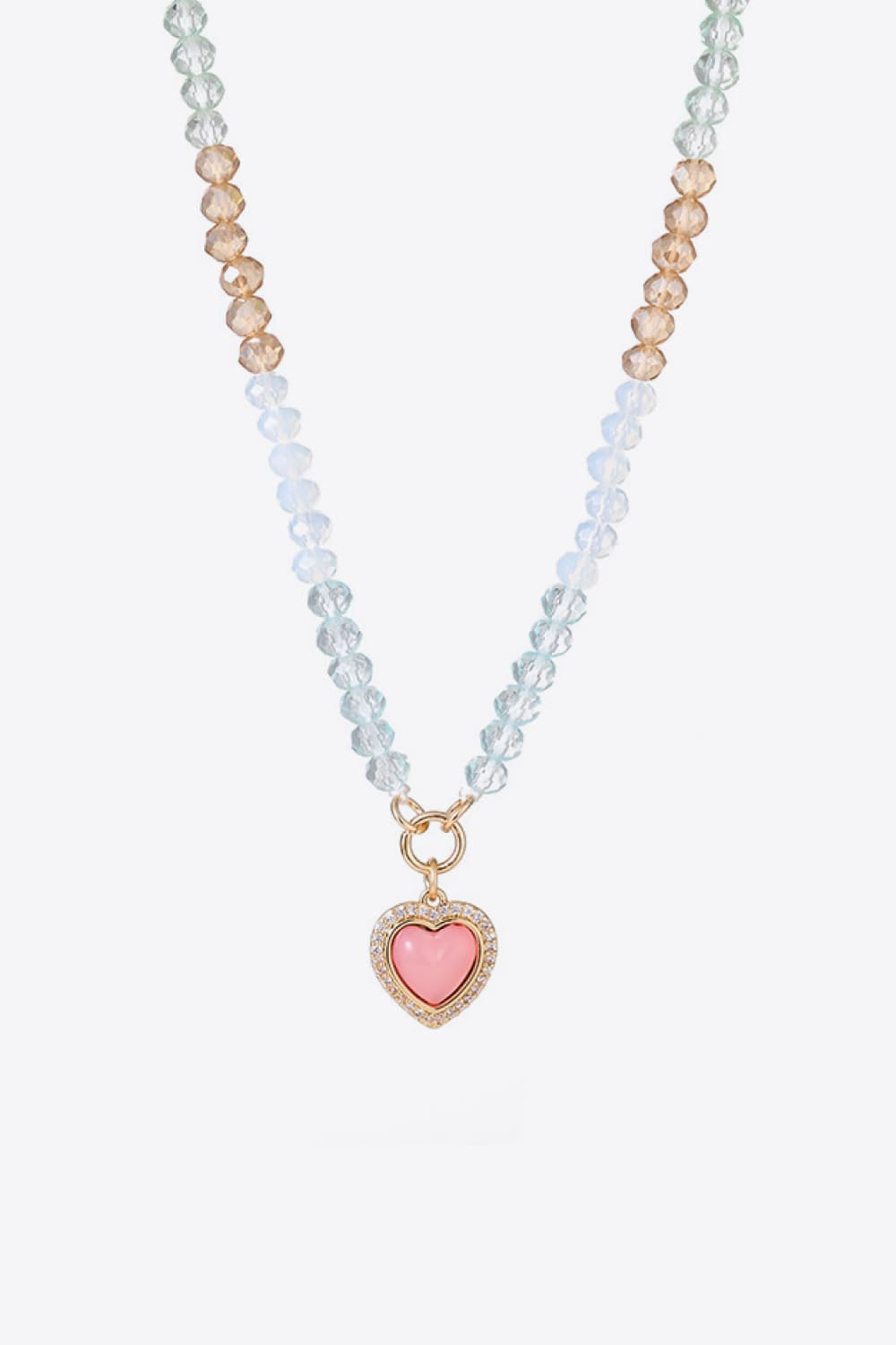 Honeybee Mumford's Heart Pendant Beaded Necklace