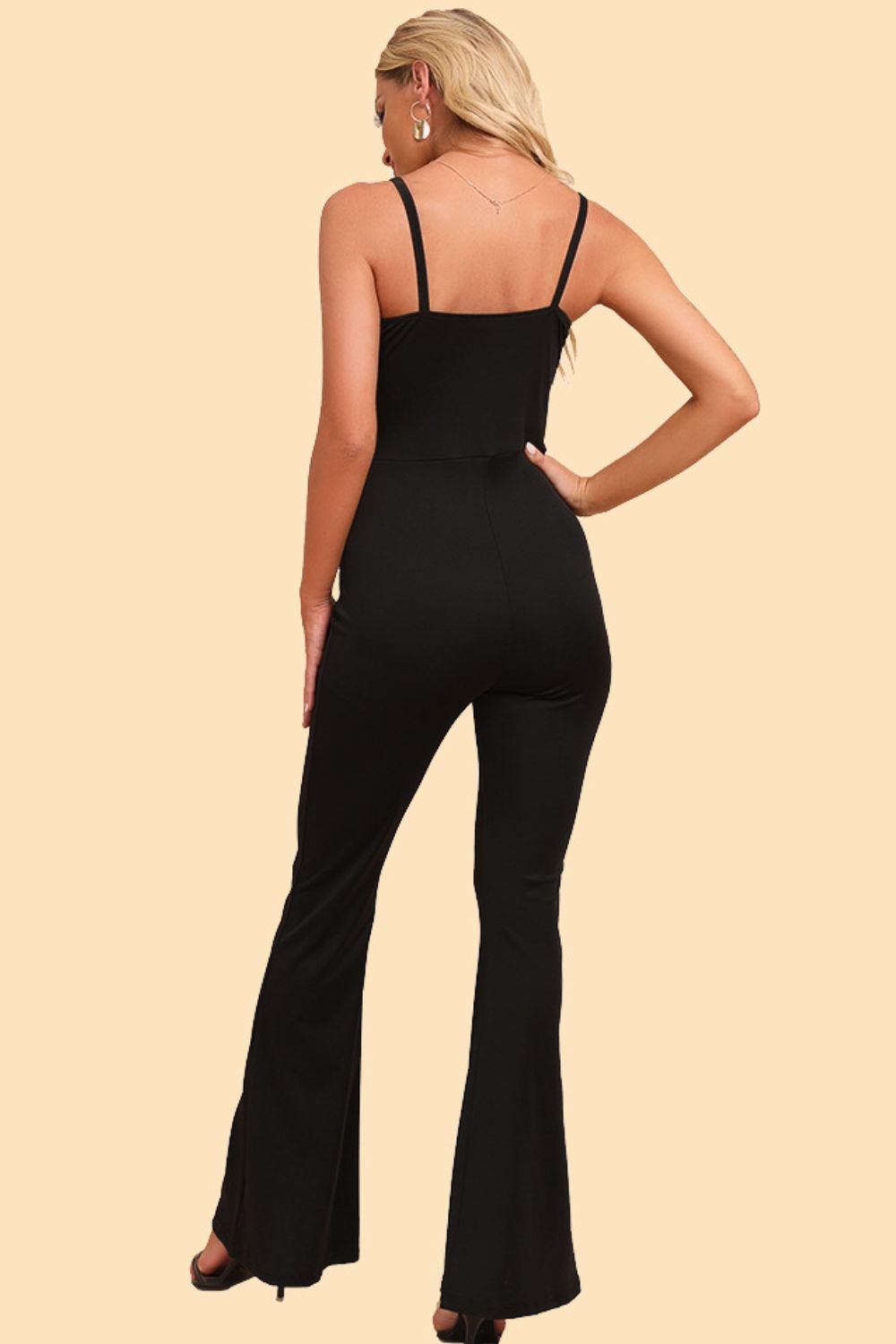 Honeybee Mumford's Spliced Mesh Spaghetti Strap Jumpsuit