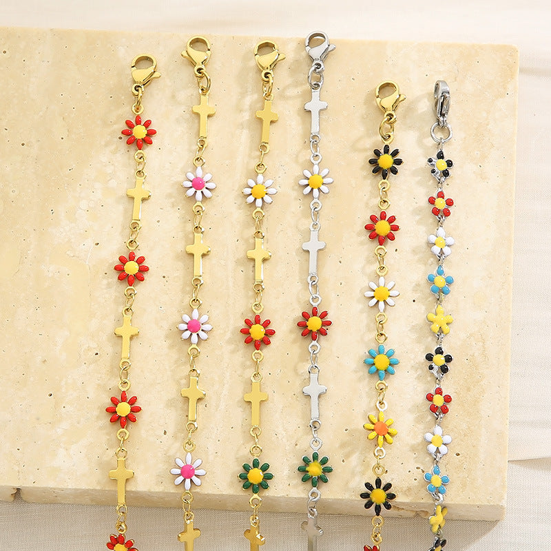 Honeybee Mumford's Flower & Cross Bracelet