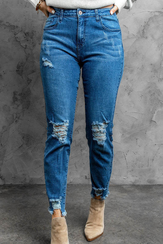 Honeybee Mumford's Stylish Distressed Cropped Jeans