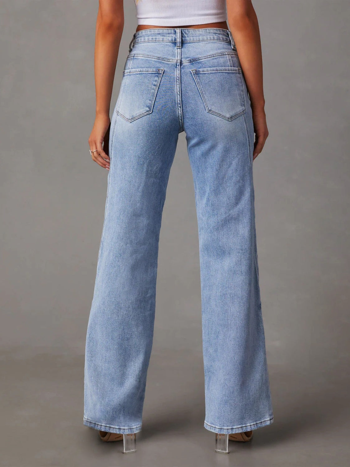 Honeybee Mumford's High Waist Straight Jeans with Pockets