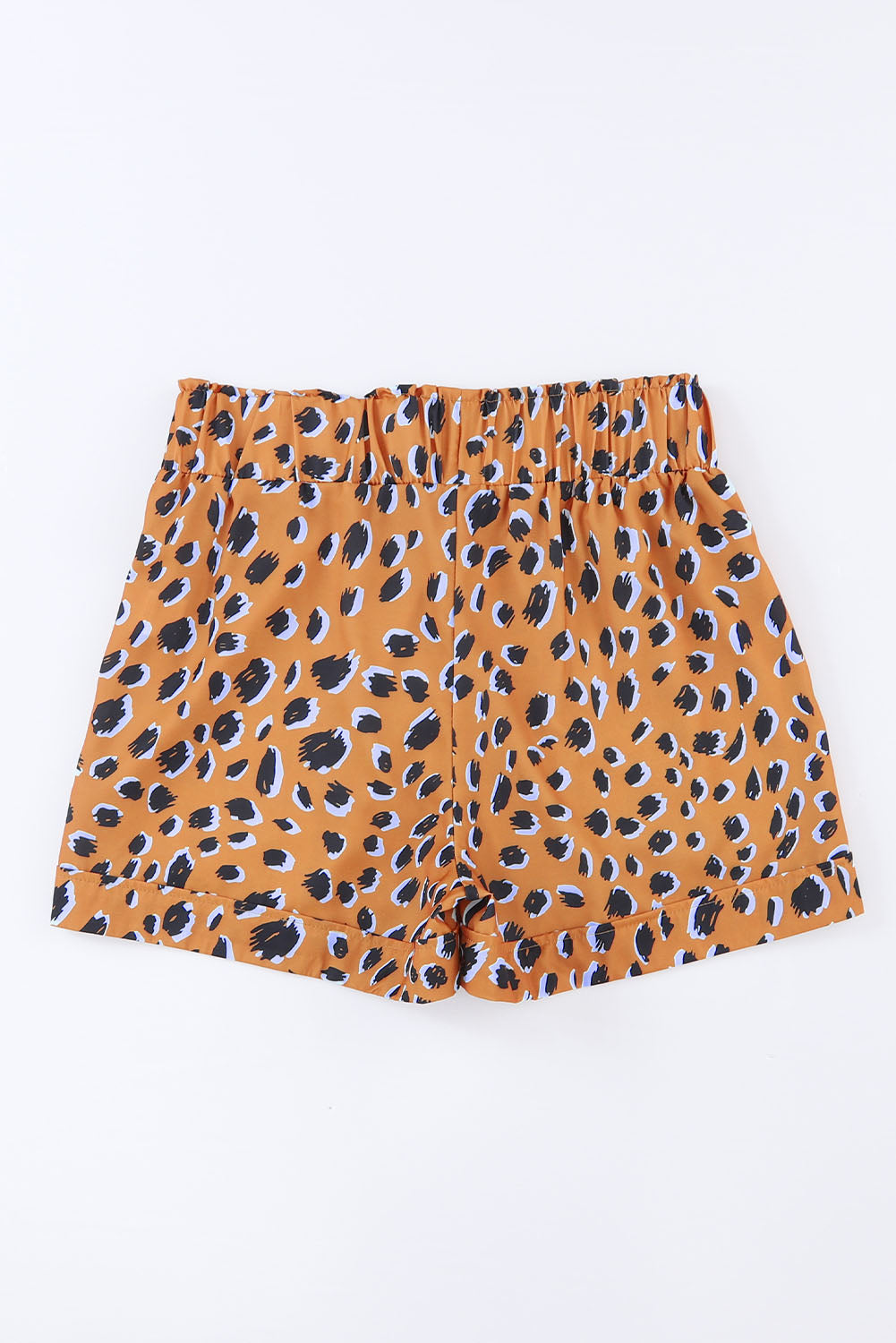 Honeybee Mumford's Brown Leopard Print Ruffle Elastic Waist Shorts