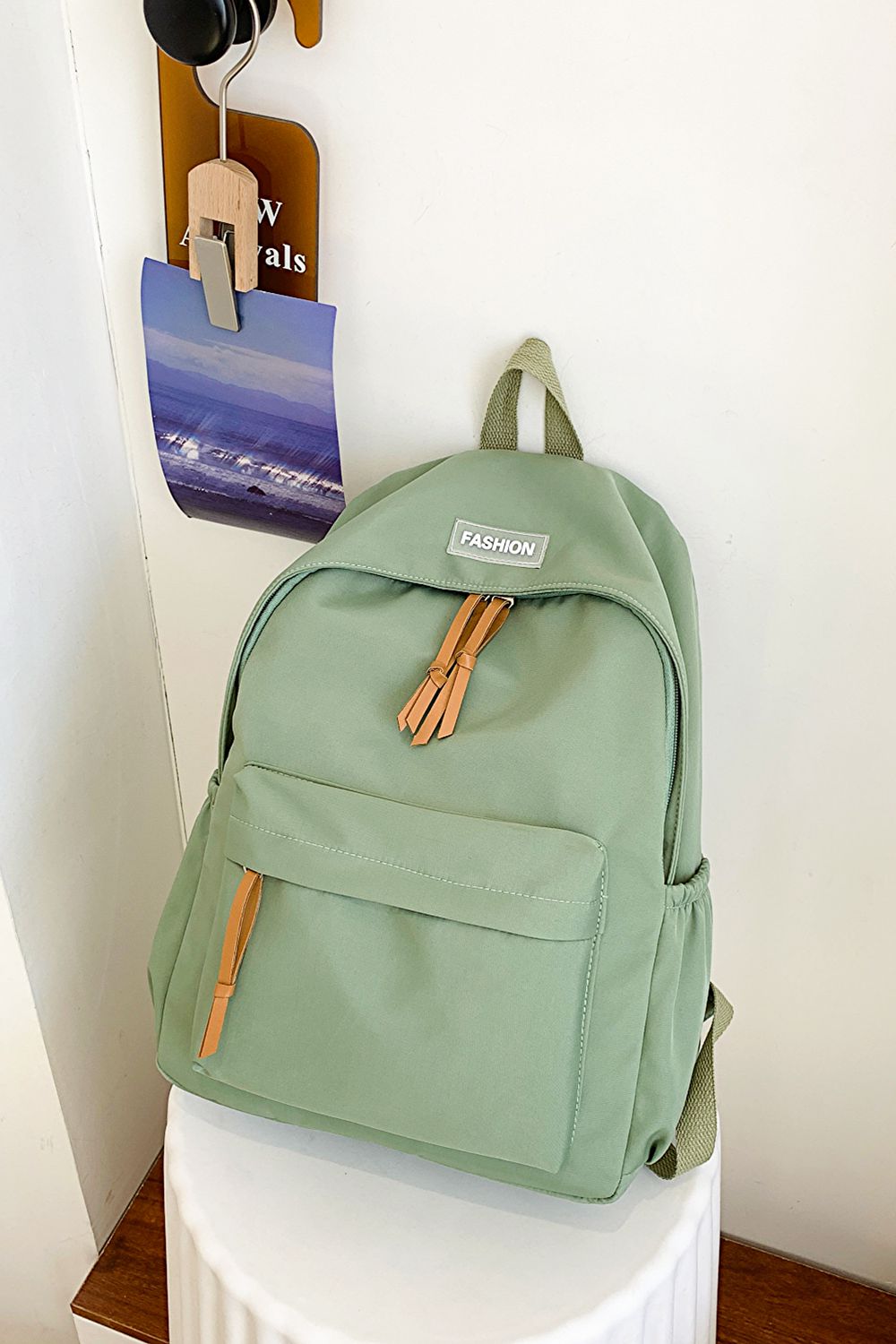 honeybee Mumford's Polyester Backpack( light purple,blue,black, peach, light green, yellow and white colors)