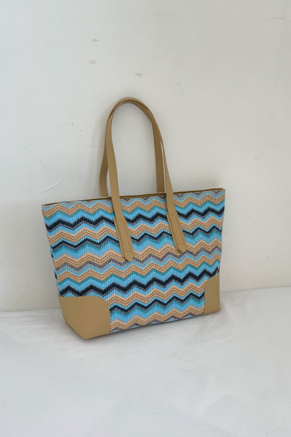 Honeybee Mumford's Chevron Straw Tote Bag