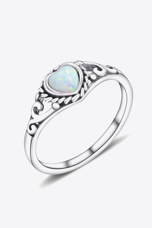 Honeybee Mumford's Honeybee Mumford Silver Heart-Shape Opal Ring