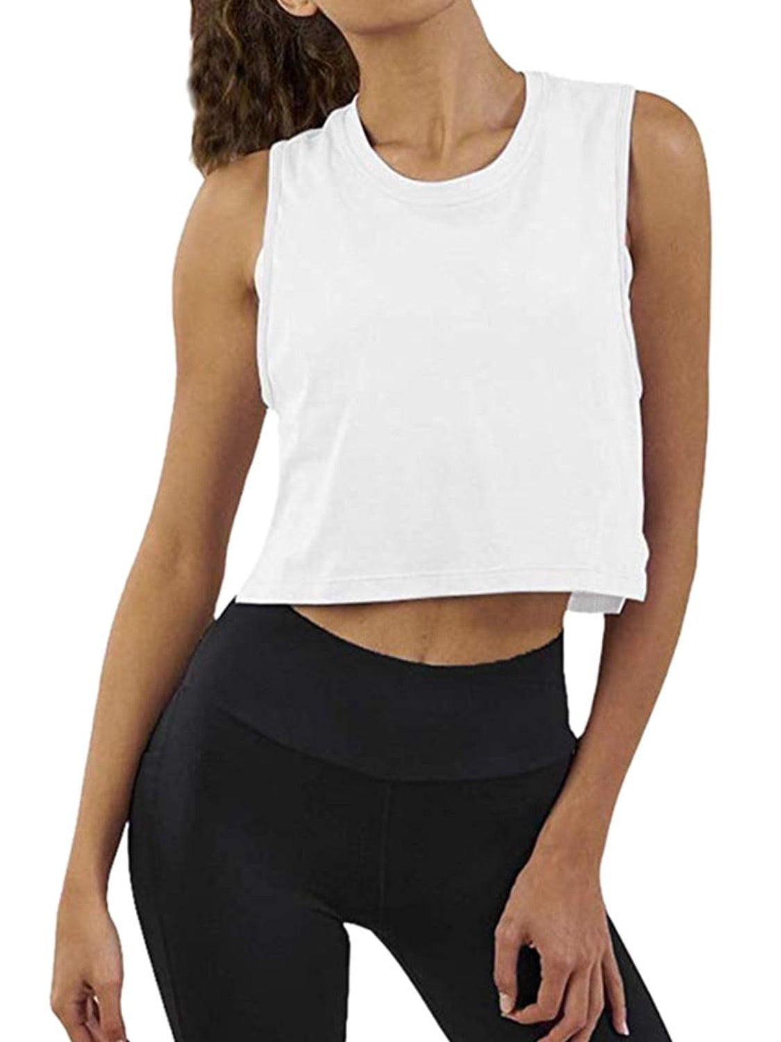 Honeybee Mumford's Round Neck Cropped Tank