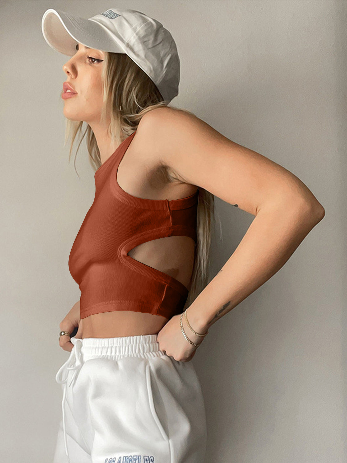 Honeybee Mumford's Cutout Round Neck Tank