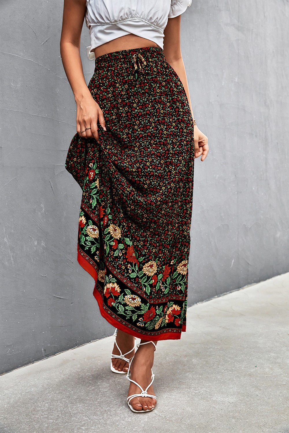 Honeybee Mumford's Floral Tied Maxi Skirt