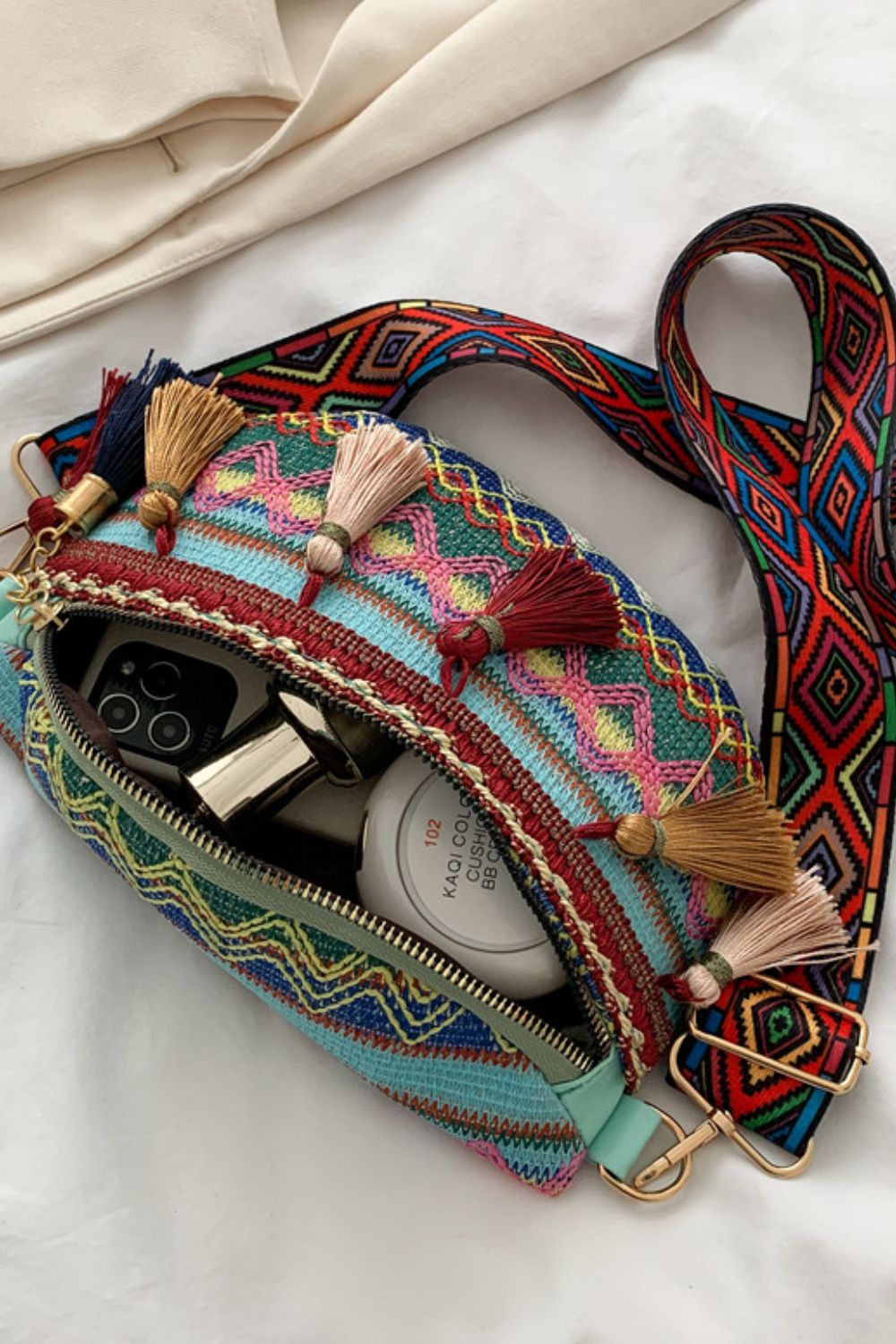 honeybee Mumford's Bohemian Sling Bag with Tassels