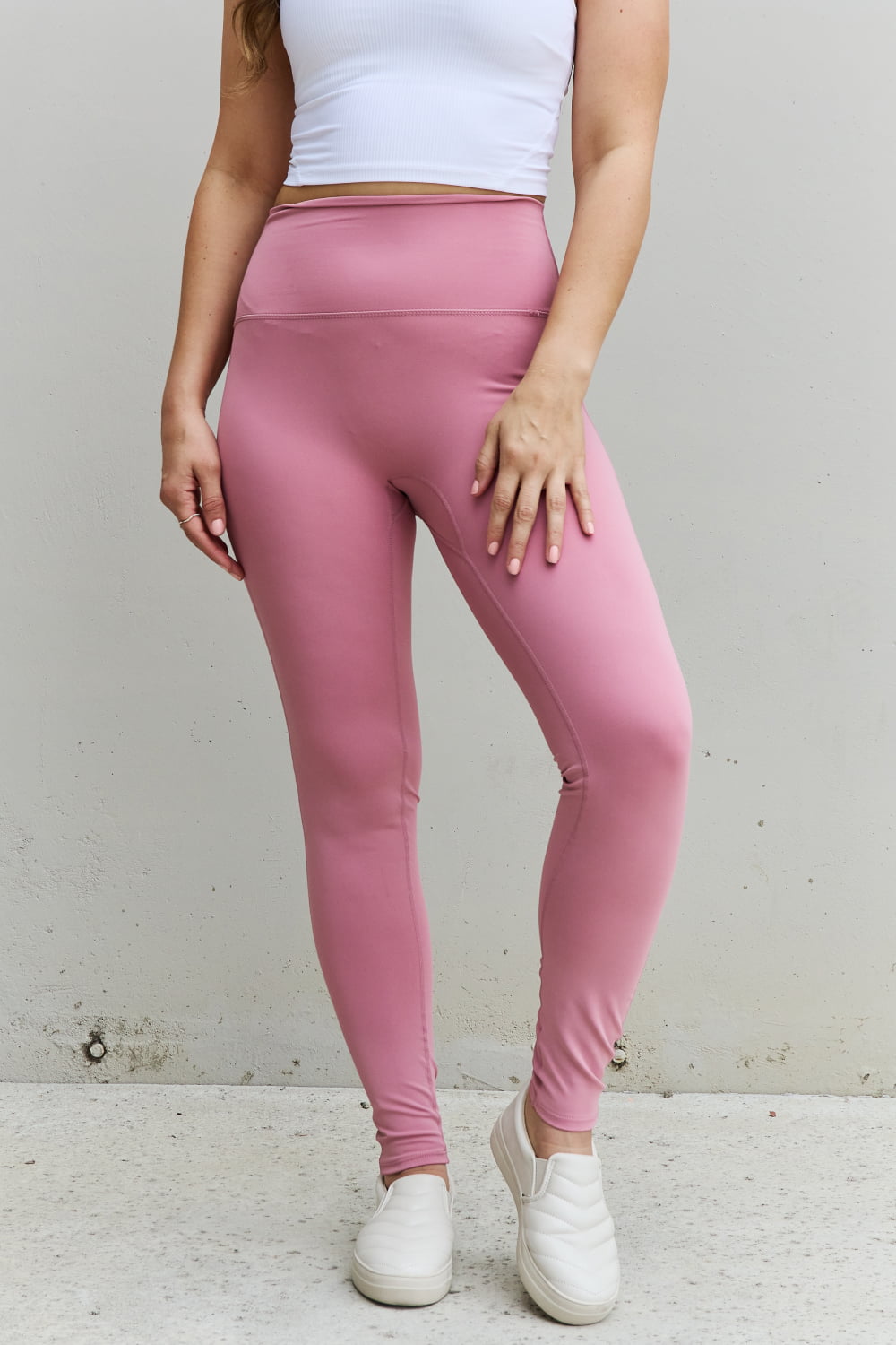 Honeybee Mumford's High Waist Active Leggings in Light Rose