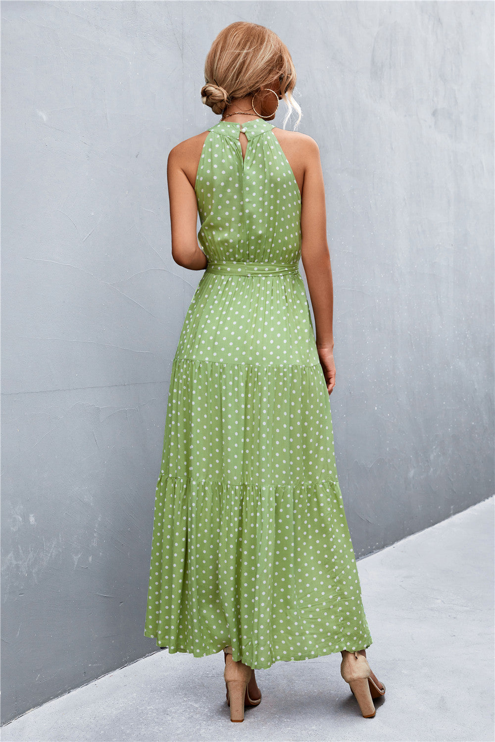 Honeybee Mumford's Printed Sleeveless Tie Waist Maxi Dress