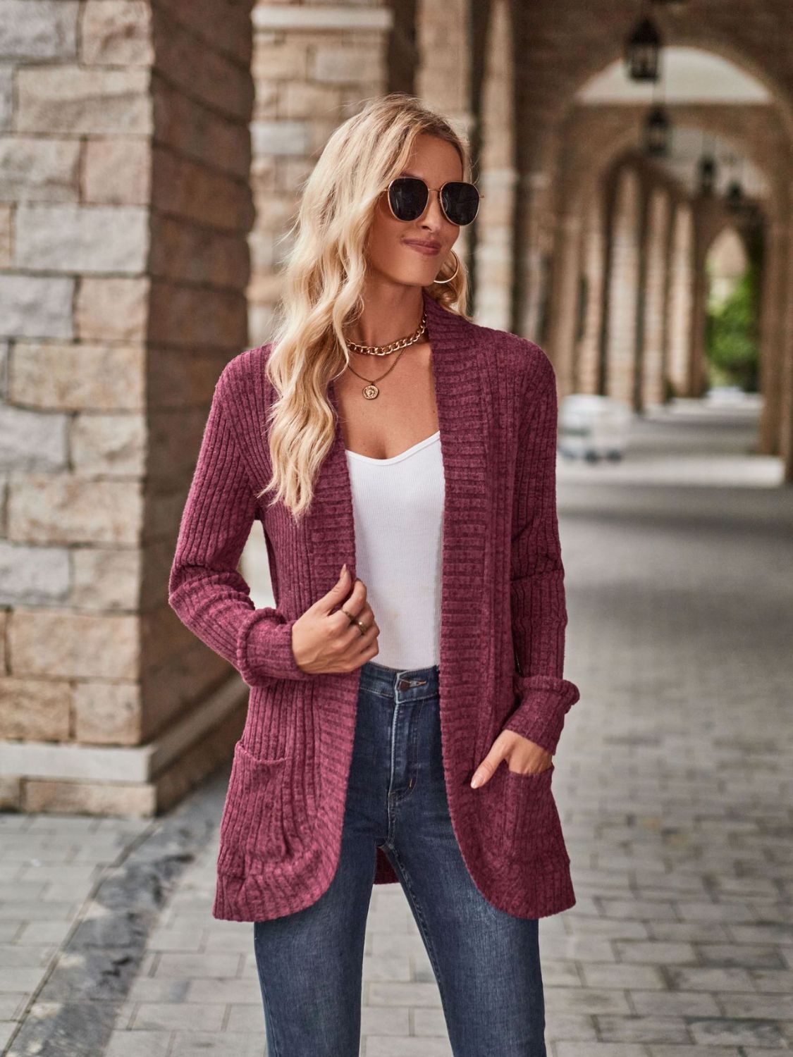 Honeybee Mumford's Open Front Cardigan with Pockets