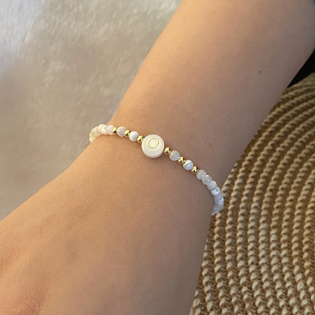 Honeybee Mumford's Shell Letter Bead Bracelet