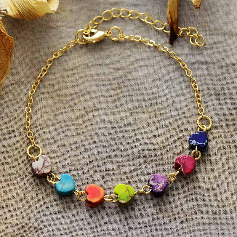 Honeybee Mumford's Heart Natural Stone Bracelet