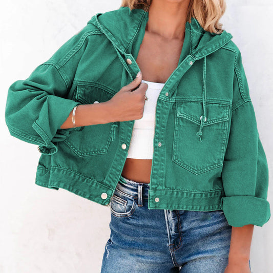 Honeybee Mumford's Hooded Dropped Shoulder Denim Jacket