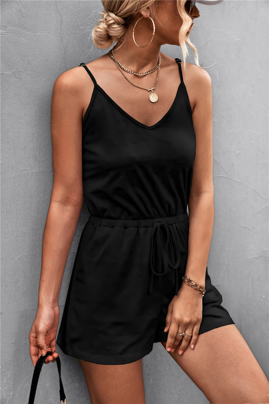 Honeybee Mumford's Spaghetti Strap V-Neck Pocket Romper