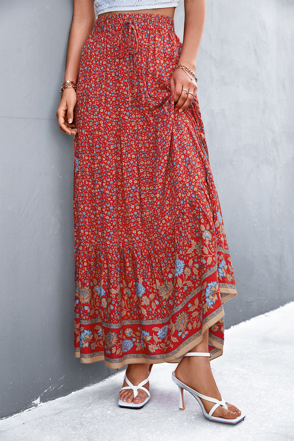 Honeybee Mumford's Floral Tied Maxi Skirt