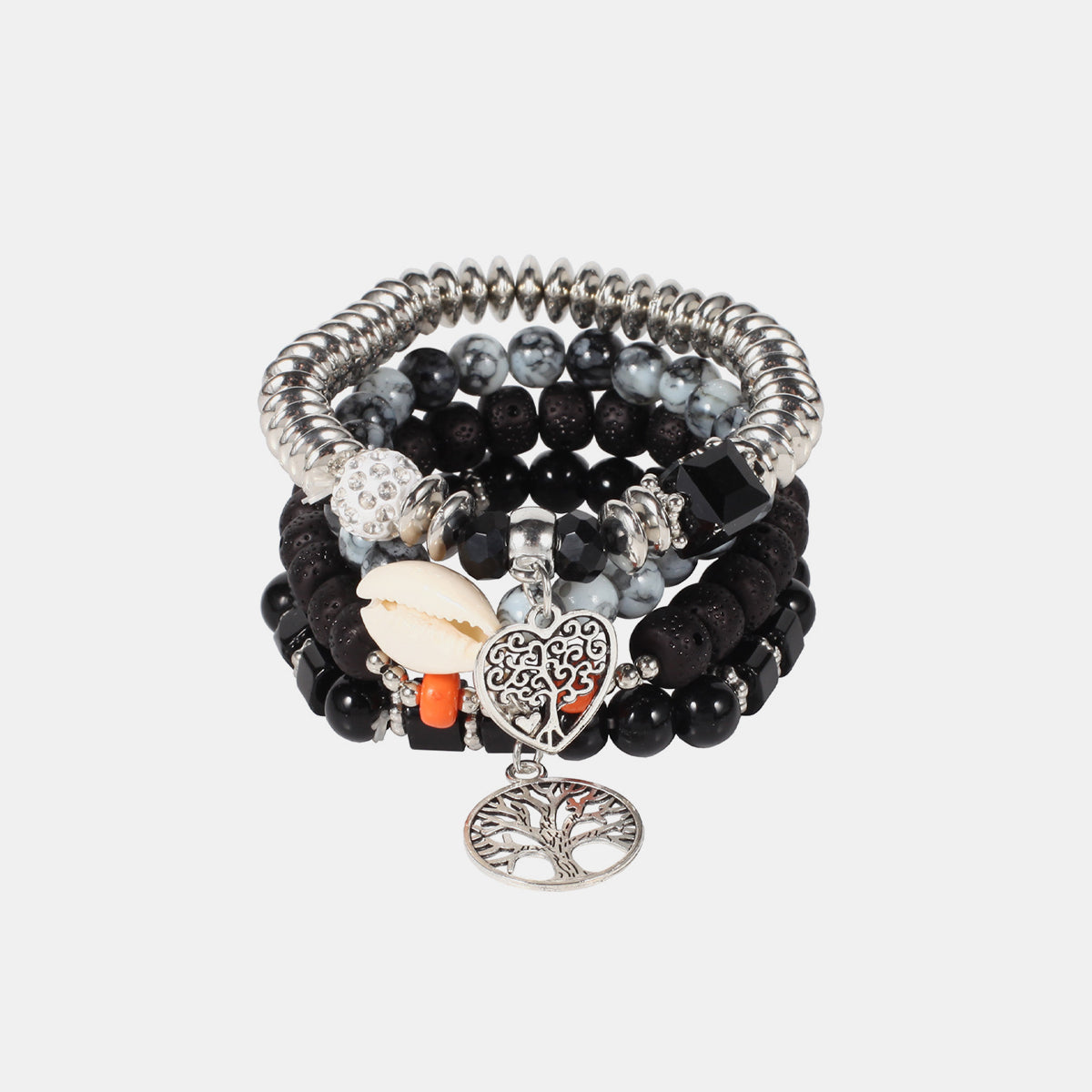 honeybee Mumford's Silver-Plated Beaded Charm Bracelet