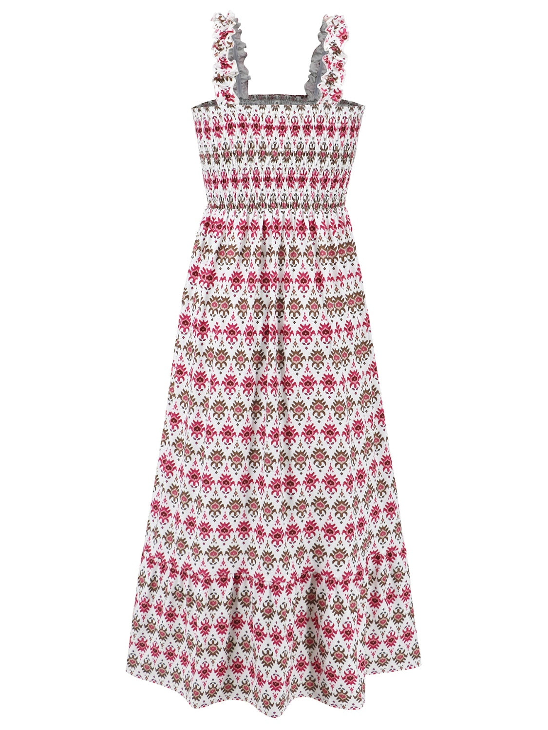 Honeybee Mumford's Smocked Printed Square Neck Sleeveless Dress