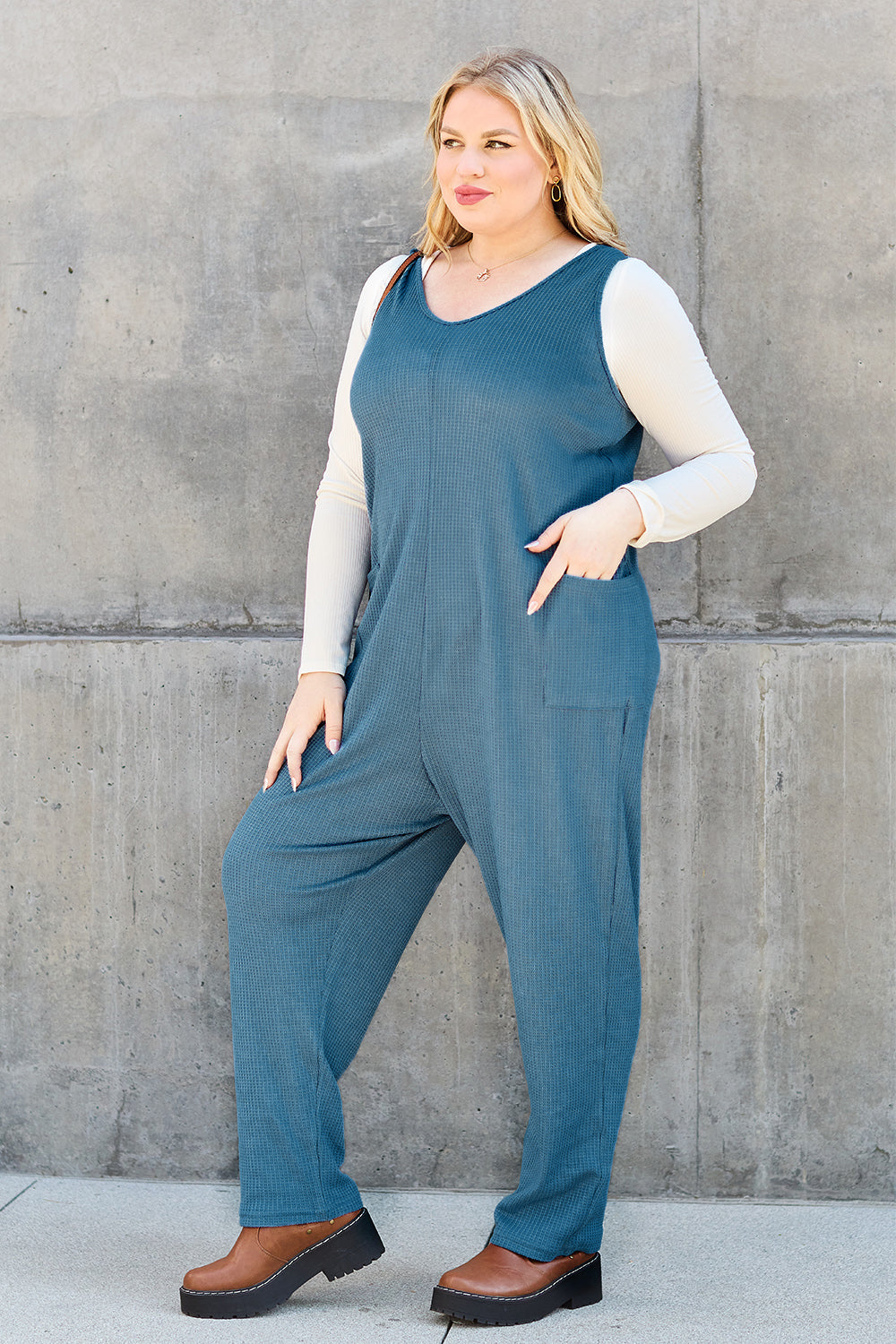 Honeybee Mumford's Full Size Sleeveless Straight Jumpsuit