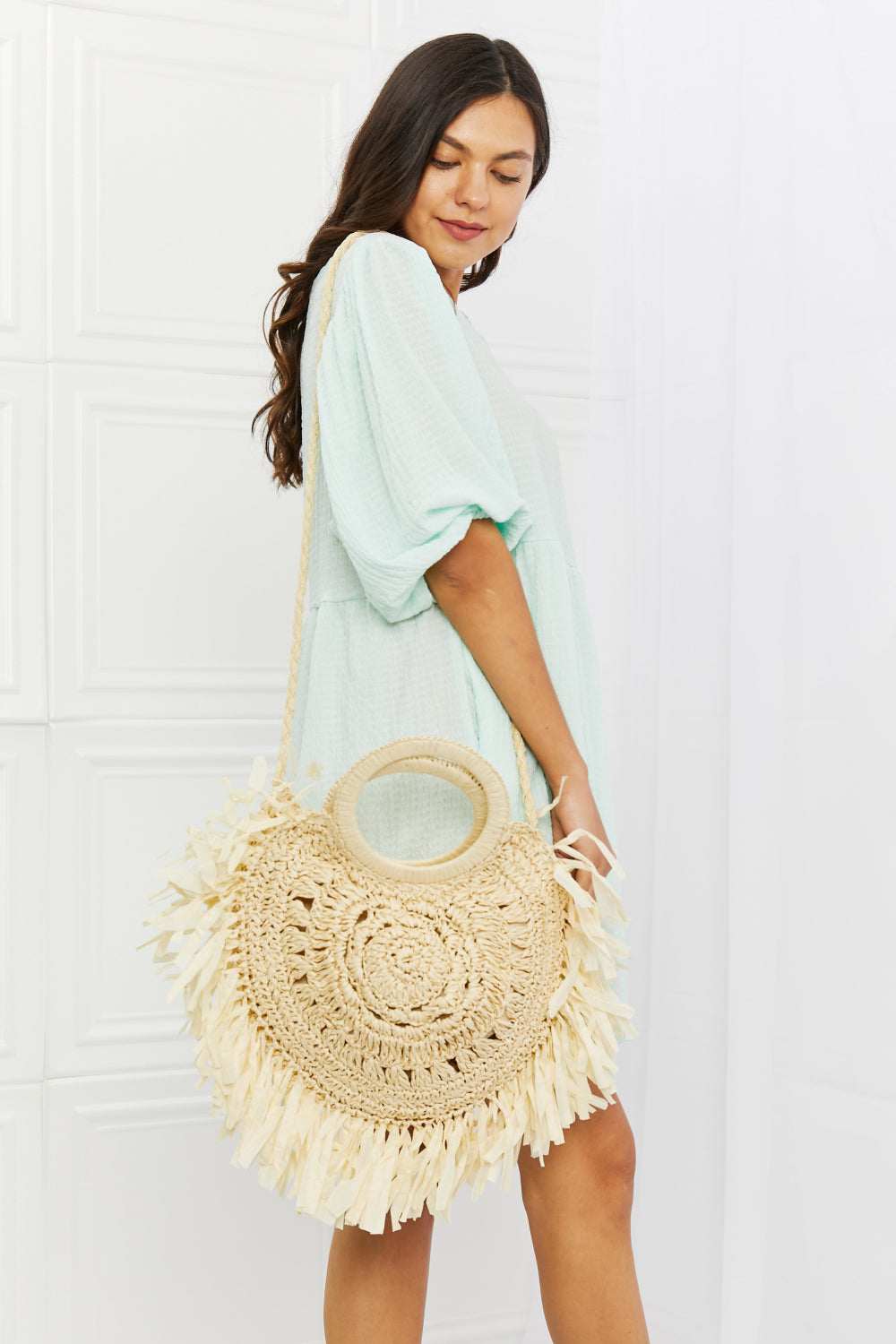 Honeybee Mumford's Found My Paradise Straw Handbag