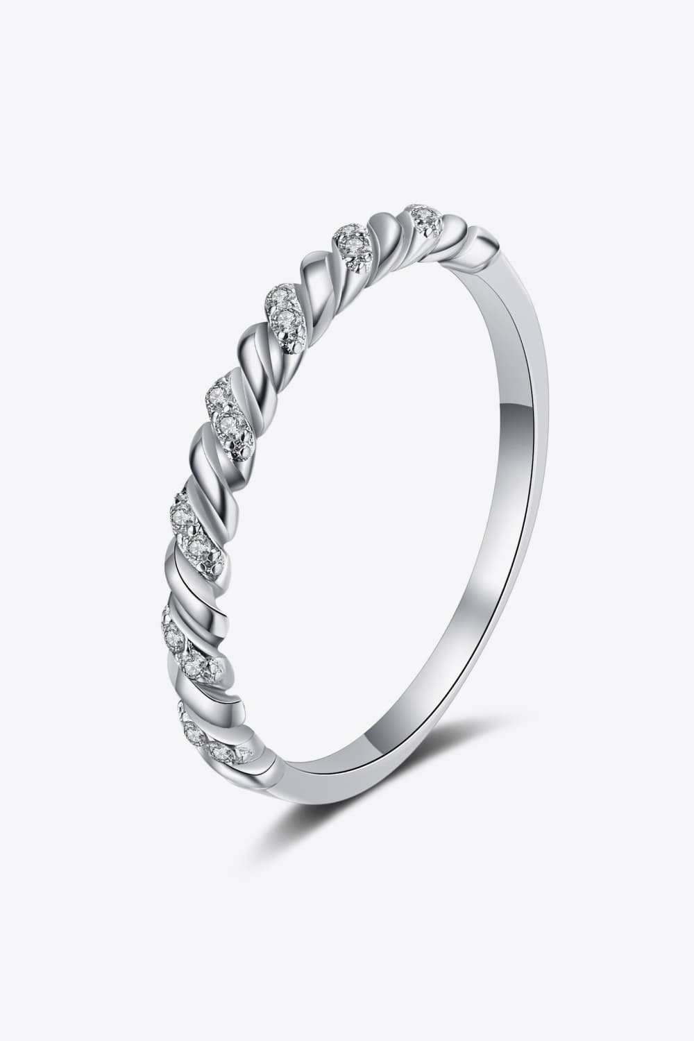 Honeybee Mumford's Moissanite Rhodium-Plated Half-Eternity Ring