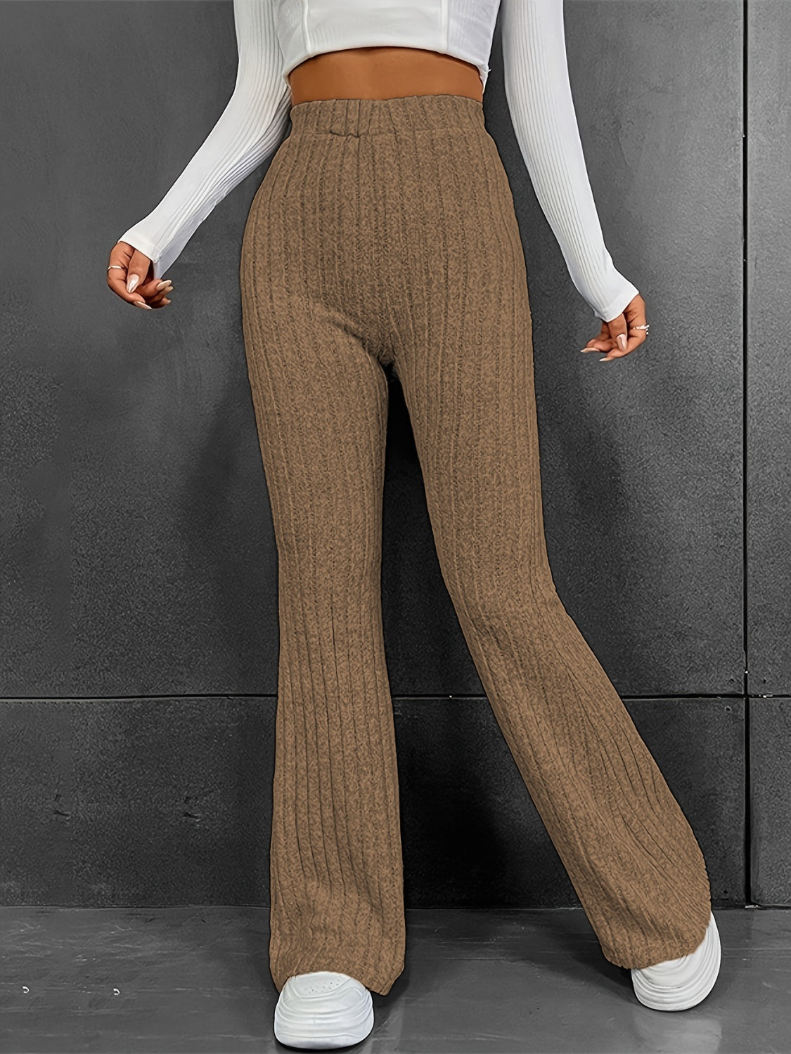 Honeybee Mumford's Ribbed High Waist Bootcut Pants