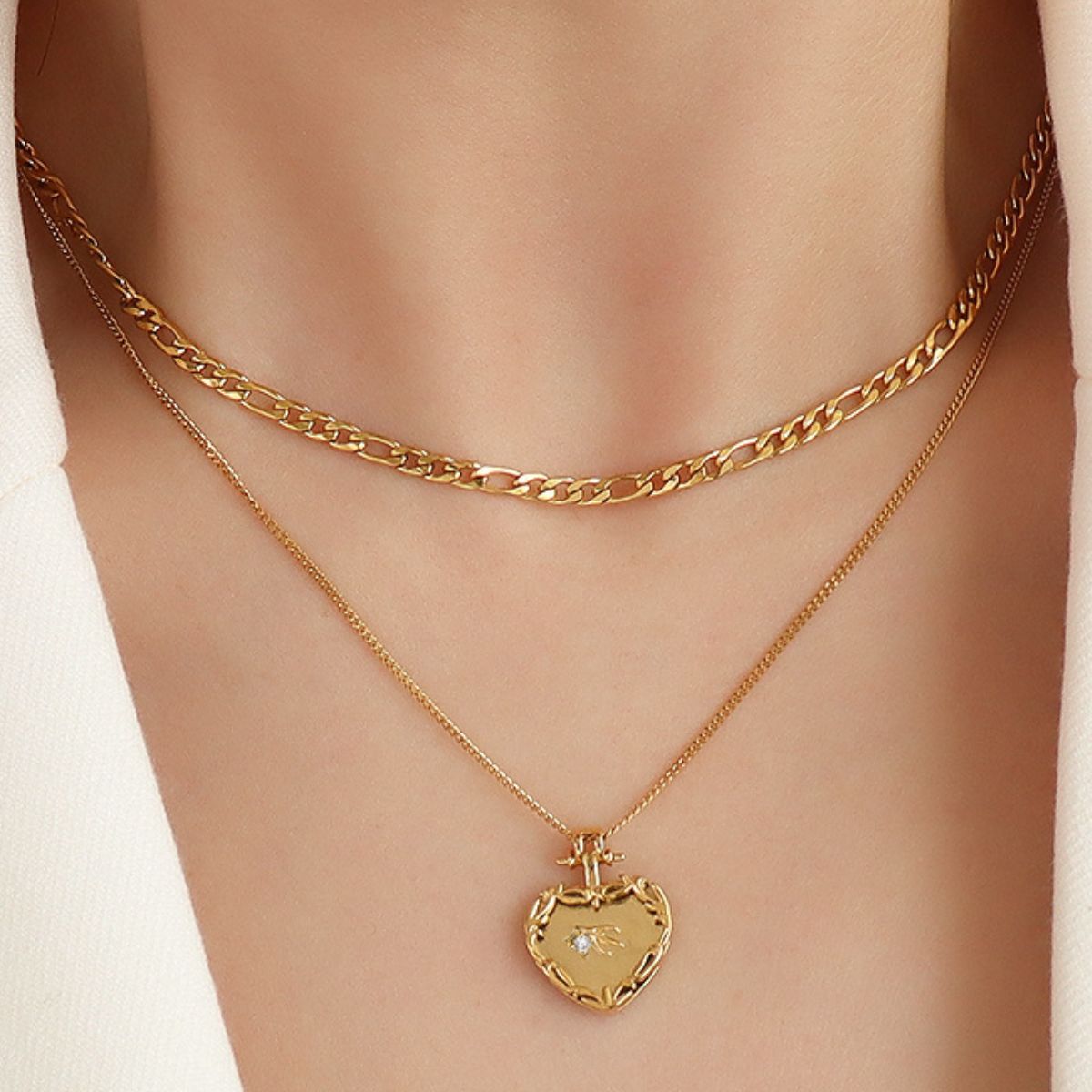 Honeybee Mumford's Heart Shape Double-Layered Necklace