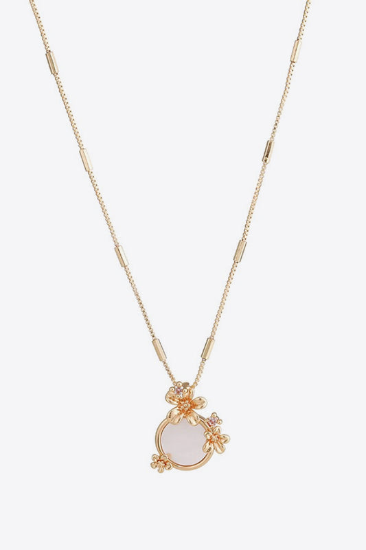 Honeybee Mumford's White Mother-Of-Pearl Flower Pendant Necklace