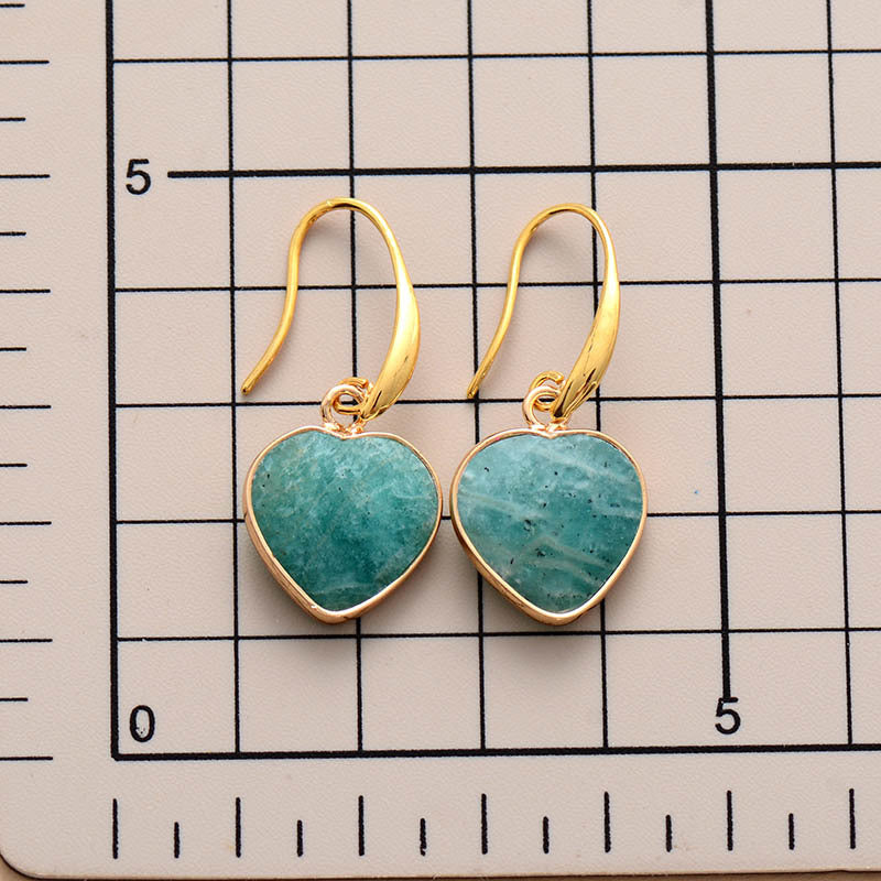 honeybee Mumford's Natural Stone Heart Drop Earrings