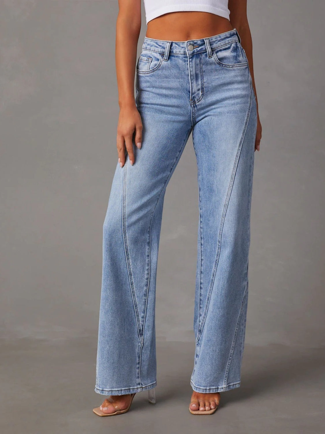 Honeybee Mumford's High Waist Straight Jeans with Pockets