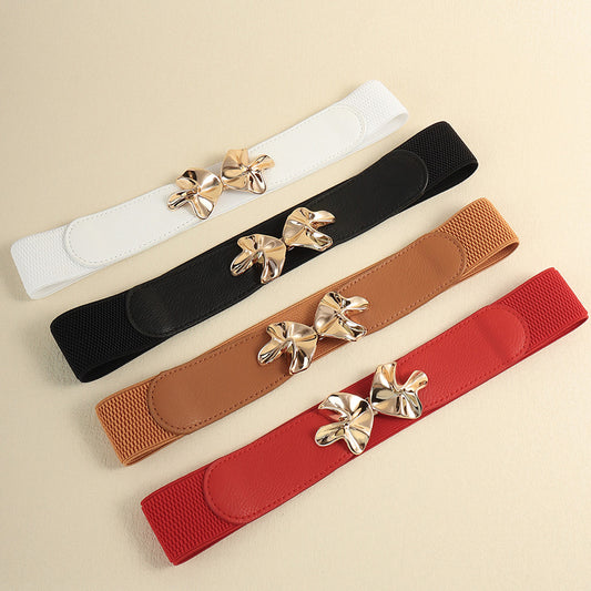 Honeybee Mumford's Buckle Elastic Belt (white, black, tan, red colors)