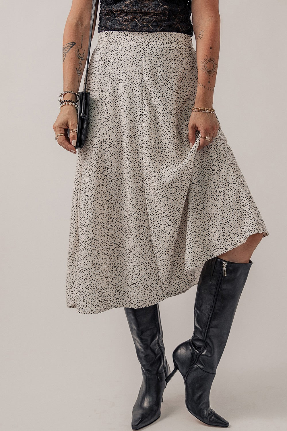 Honeybee Mumford's Speckle High Waist Midi Skirt