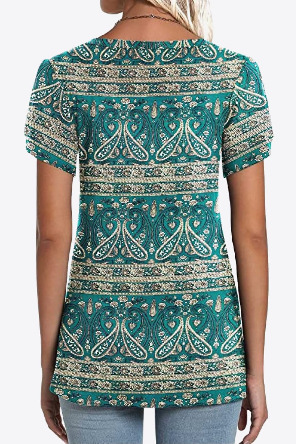 Honeybee Mumford's Printed Petal Sleeve V-Neck Blouse