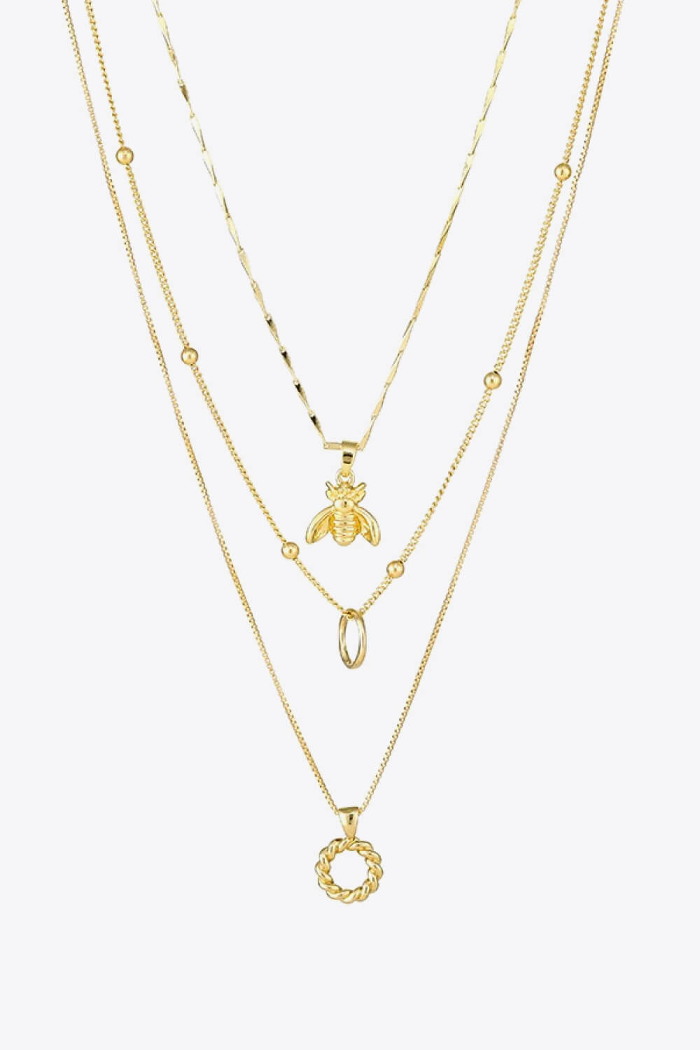 Honeybee Mumford's Twisted Detail Necklace Three-Piece Set