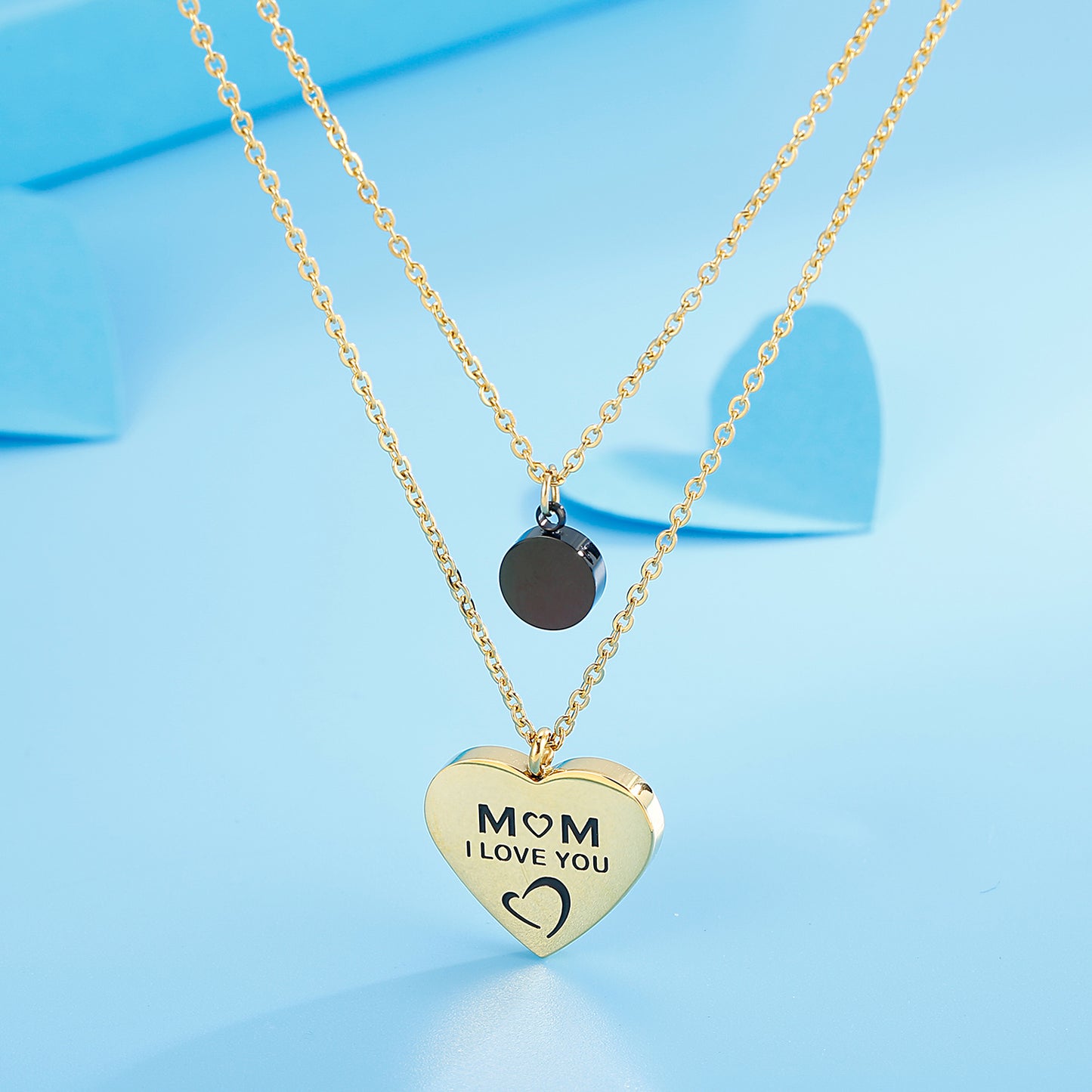 Honeybee Mumford's Double-Layered Heart Pendant Necklace