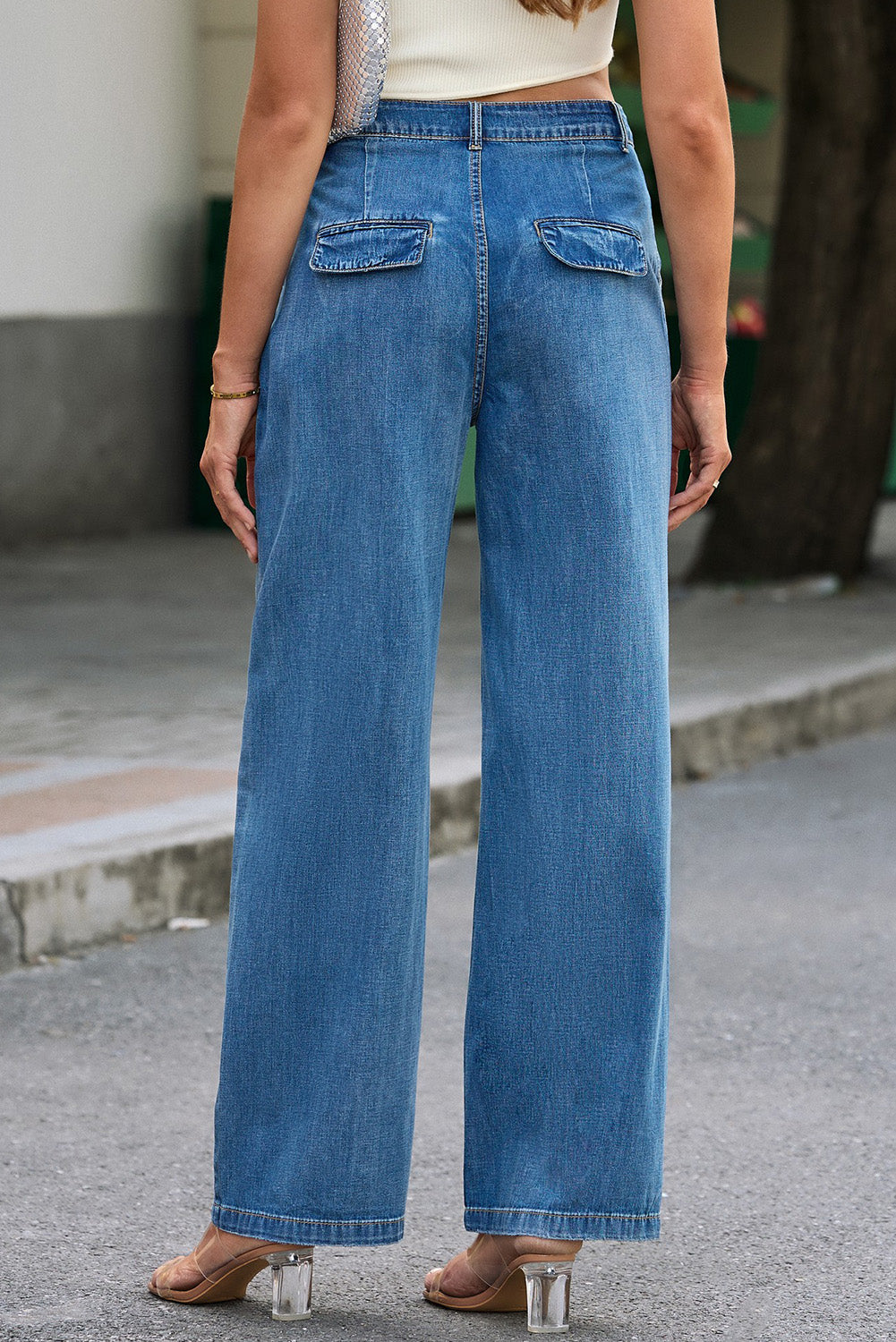 Honeybee Mumford's Blue Slouchy Wide Leg Jeans