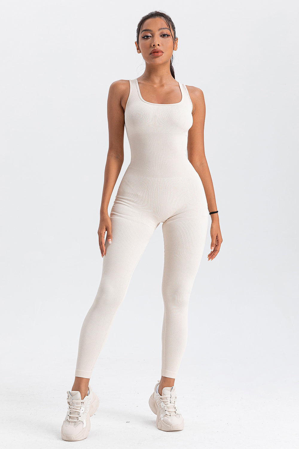 Honeybee Mumford's Wide Strap Sleeveless Active Jumpsuit