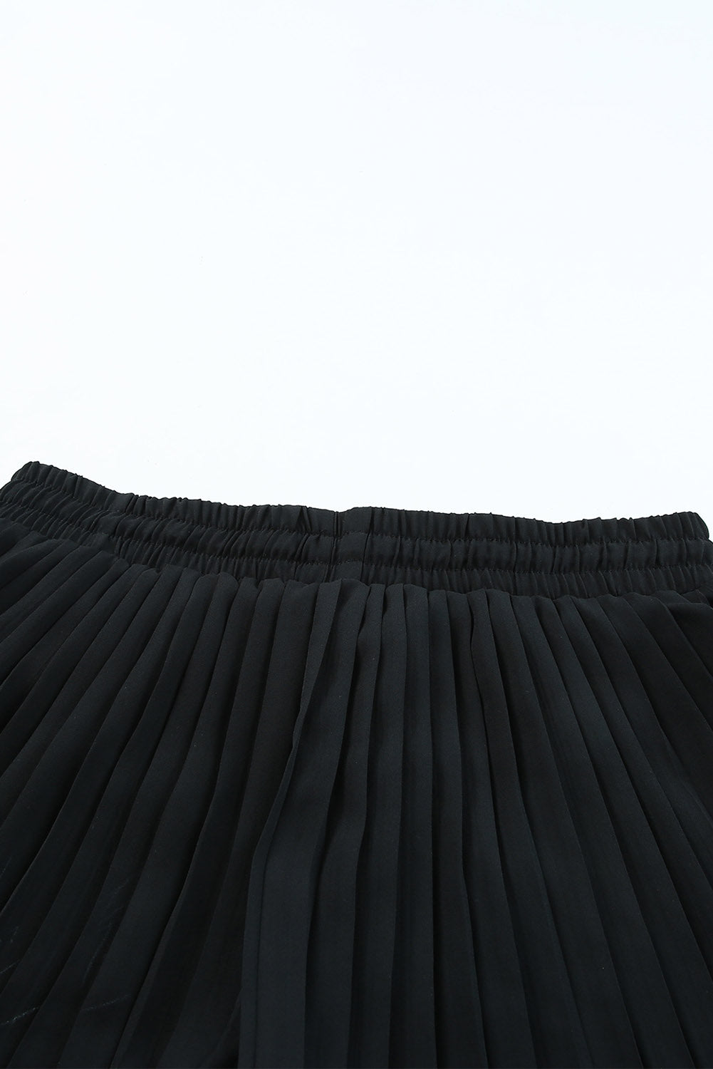 Honeybee Mumford's Black Drawstring Waist Flowy Pleated Shorts