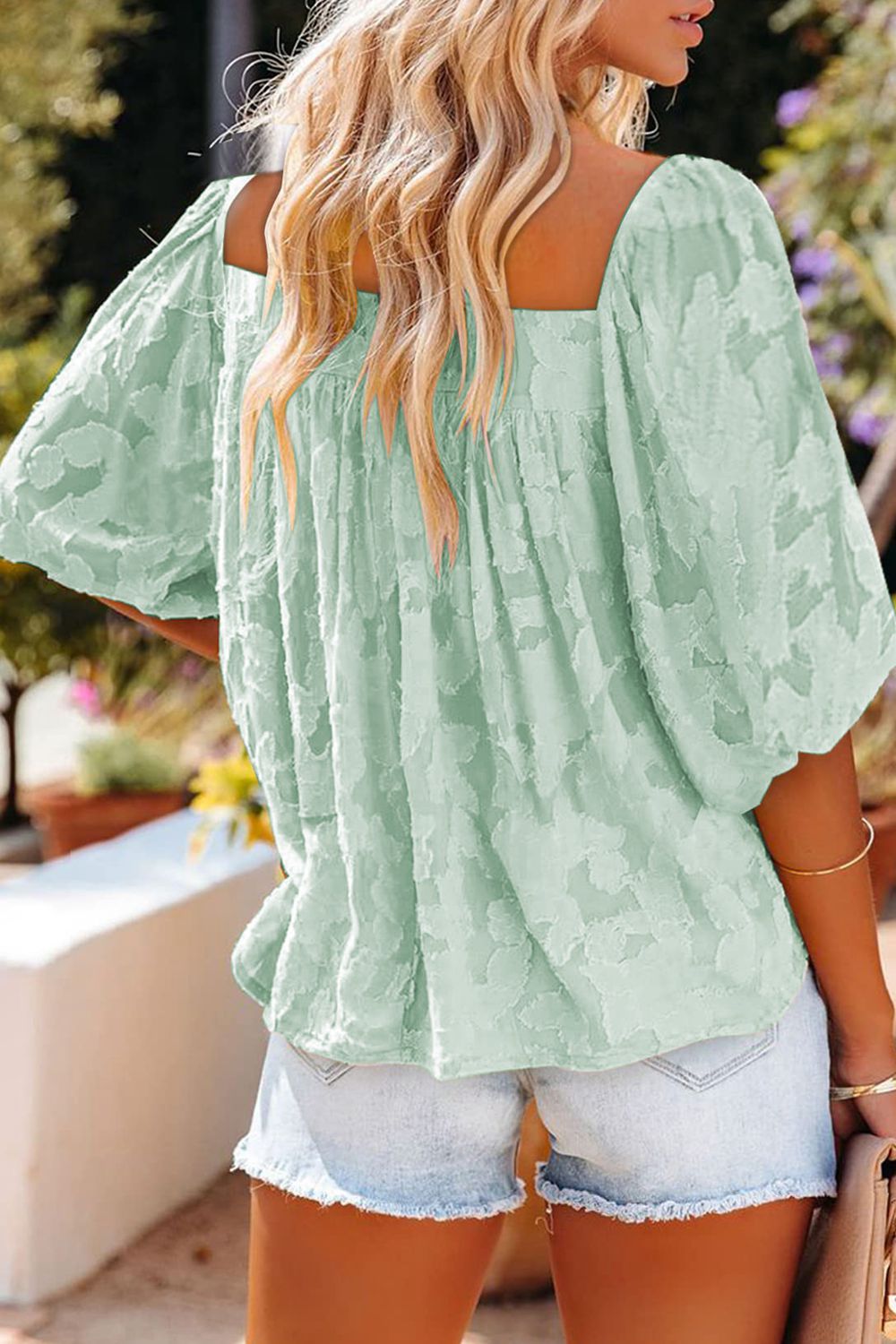 Honeybee Mumford's Square Neck Puff Sleeve Blouse