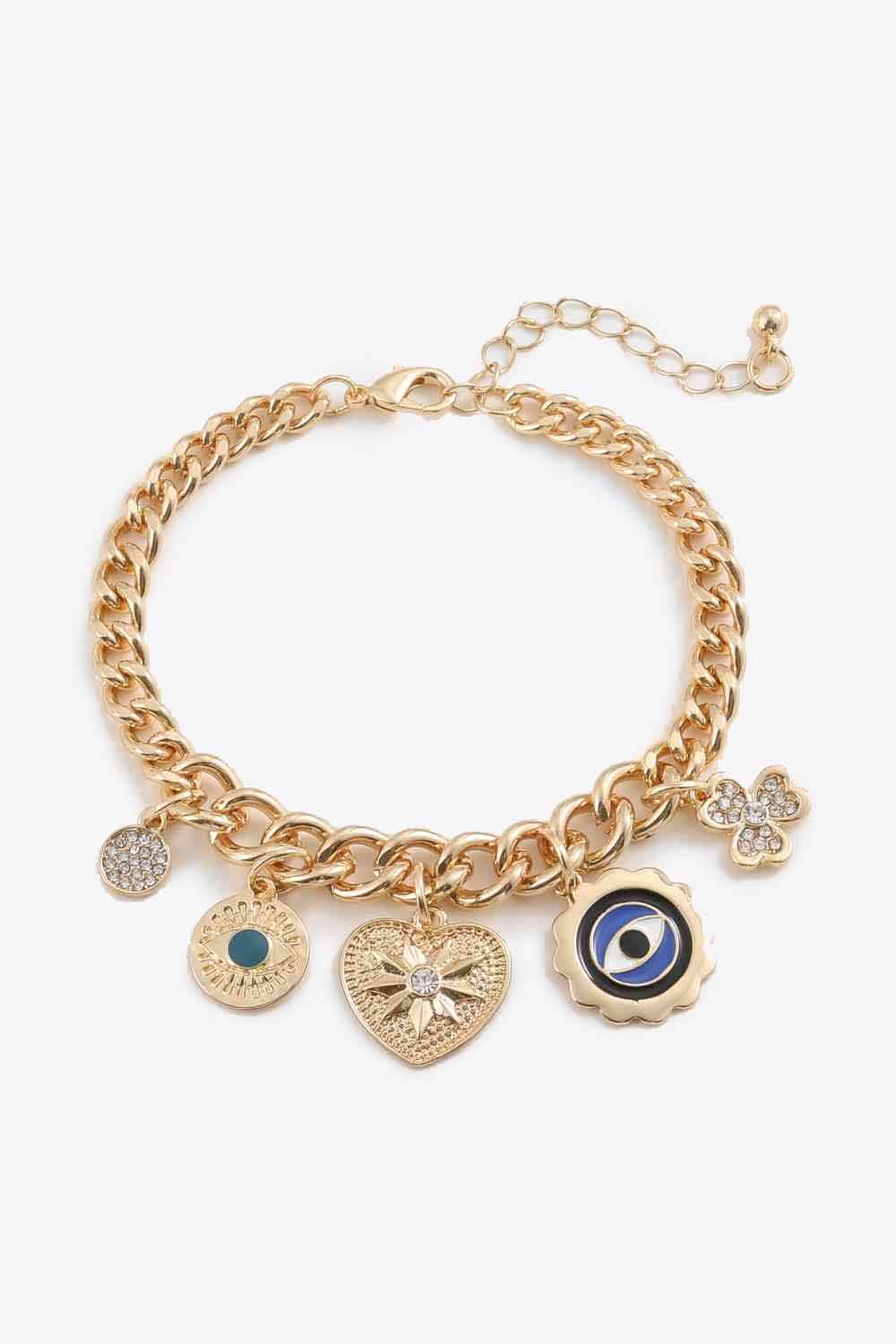 honeybee Mumford's Multi-Charm Chunky Chain Bracelet