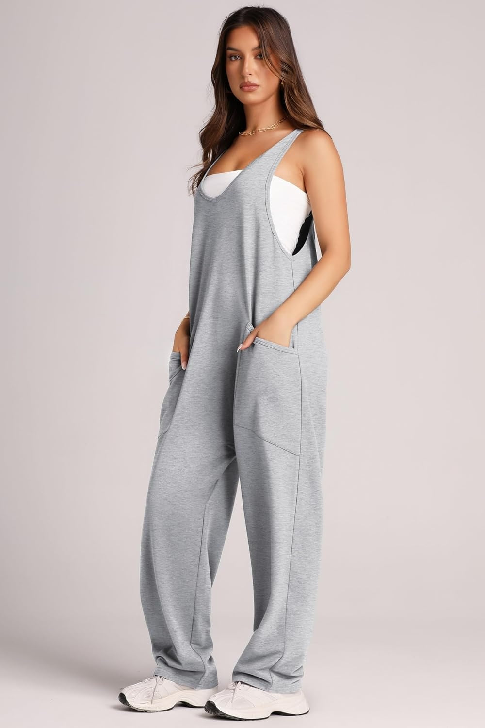 Honeybee Mumford's Wide Strap Jumpsuit with Pockets