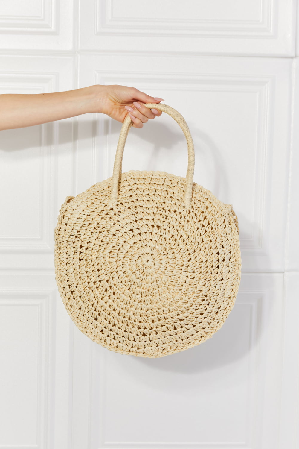 Honeybee Mumford's Honeybee Mumford's Beach Date Straw Rattan Handbag in Ivory