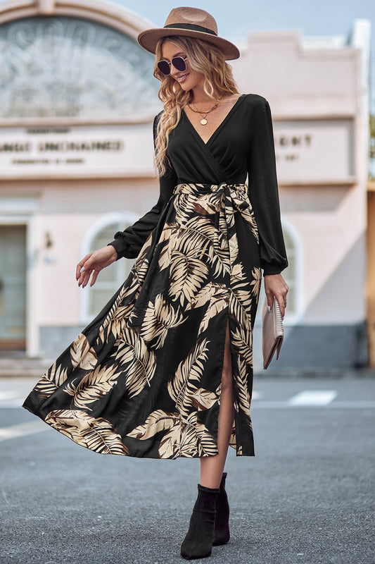 Honeybee Mumford's Printed Tie Waist Long Sleeve Dress