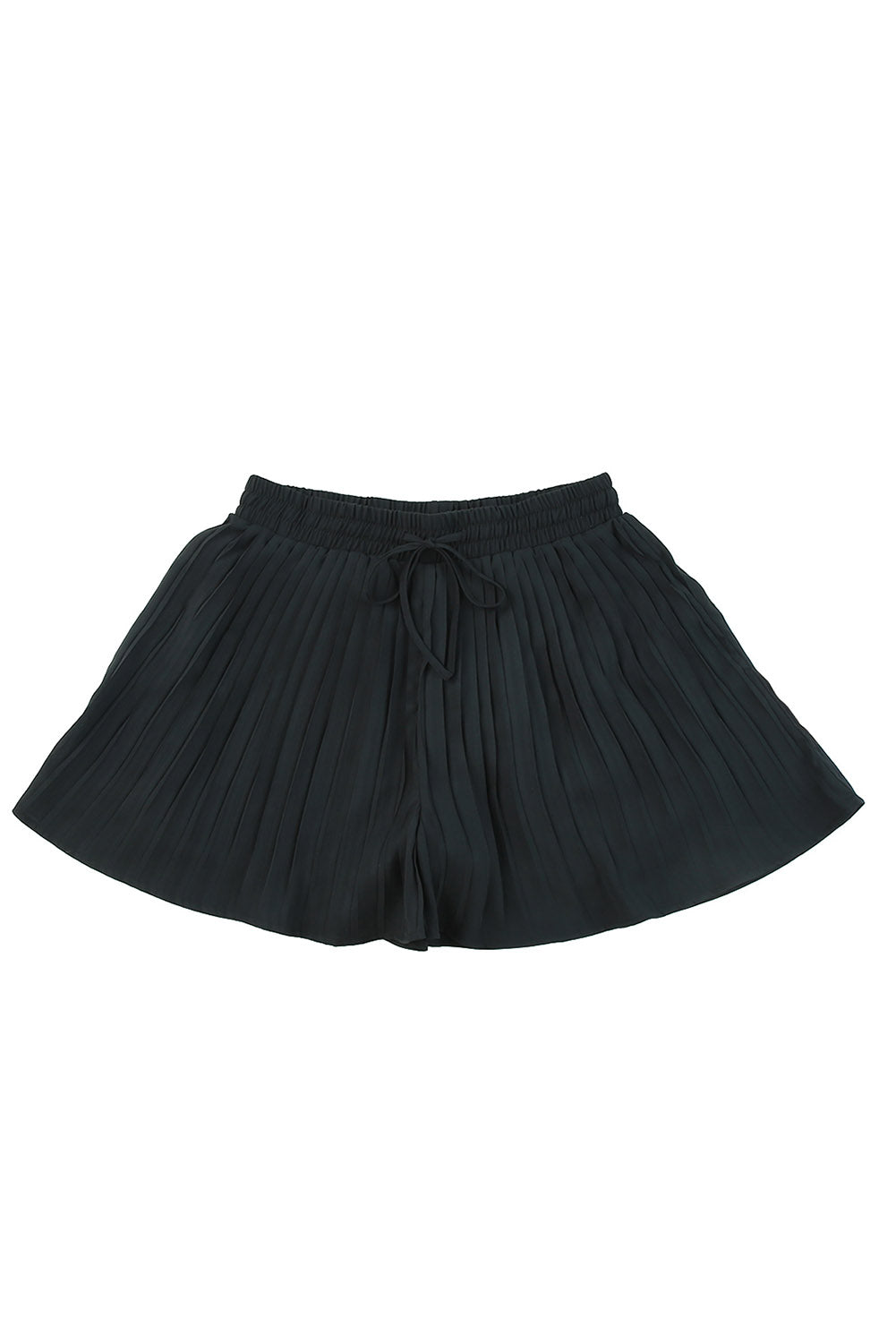 Honeybee Mumford's Black Drawstring Waist Flowy Pleated Shorts